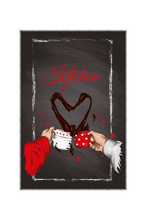 فرش آشپزخانه مشکی پلی استر Artızon - کد 852749215