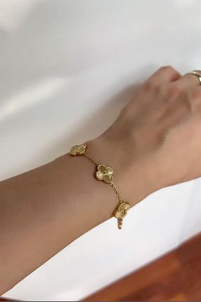 دستبند استیل (فولاد) طلائی زنانه استیل ضد زنگ FESA - کد 865250176
