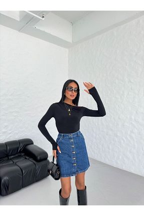 بلوز مشکی زنانه ساده Butik - کد 865230645