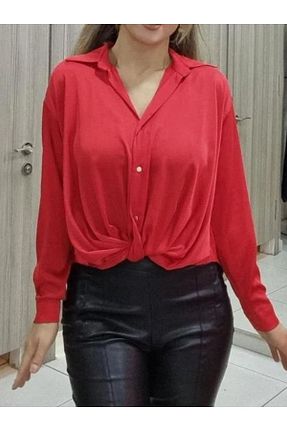 بلوز قرمز زنانه ساده Maya Butik - کد 861914330