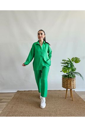 ست بالاتنه و پائین تنه سبز زنانه بافتنی Altı Üstü Butik - کد 865247655