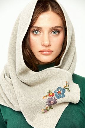 شال گردن بژ زنانه پشمی Genel Markalar - کد 143585930