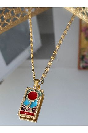 گردنبند استیل ( فولاد ) طلائی زنانه استیل (فولاد) HerşeyVarBurda - کد 865246475