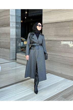 پالتو پشمی حجاب مشکی زنانه رگولار Vizyon Park - کد 865259443