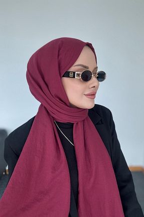 شال زرشکی زنانه پنبه ای Byedauzunlar - کد 865259922
