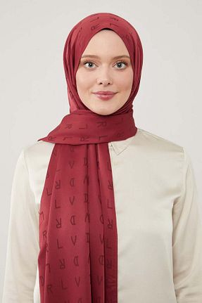 شال زرشکی زنانه پنبه پلی استر Levidor - کد 865263070