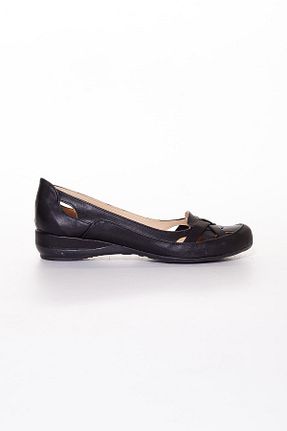 کفش کژوال مشکی زنانه چرم مصنوعی Dilimler Ayakkabı - کد 47043014