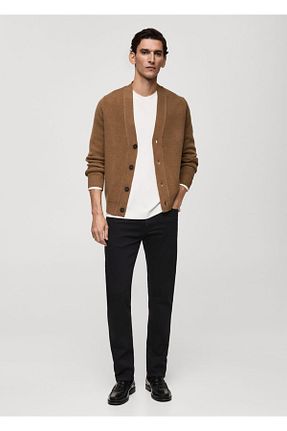 شلوار جین مشکی مردانه رگولار MANGO Man - کد 834495677