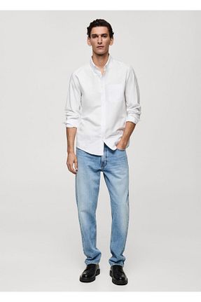 پیراهن آبی مردانه رگولار MANGO Man - کد 848615861