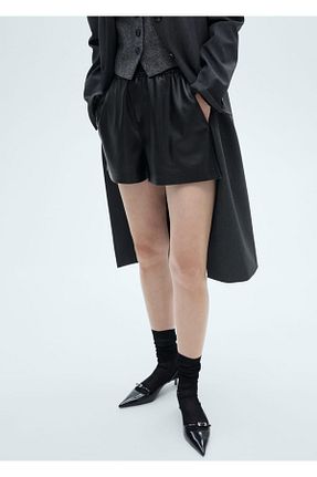 شلوارک و برمودا مشکی زنانه رگولار MANGO - کد 860272664
