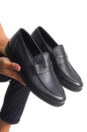 کفش کژوال مشکی مردانه چرم خالص maximoda - کد 865298494