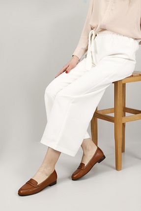 بابت قهوه ای زنانه چرم خالص GÖNDERİ(R) - کد 95220404