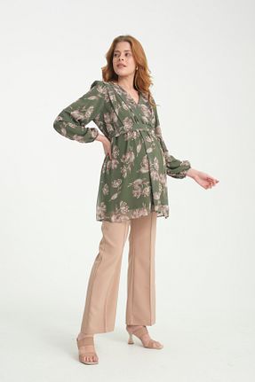 تونیک بارداری خاکی زنانه بافتنی KATLİN MATERNİTY WEAR - کد 865409369