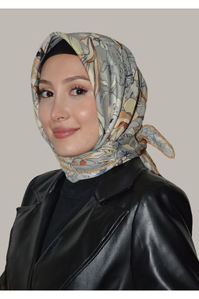 شال طوسی زنانه مخلوط کتان LOPRES - کد 865339970