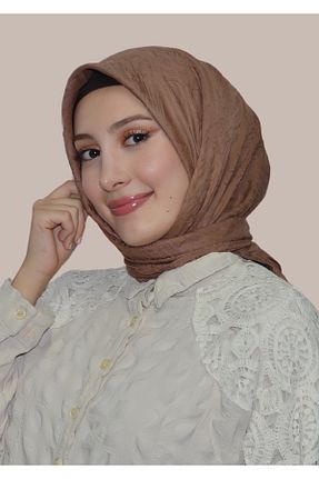 شال قهوه ای زنانه پنبه ای HeavenlyScarfs - کد 865350348