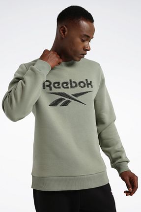 سوئیشرت خاکی مردانه ساده Reebok - کد 865356716