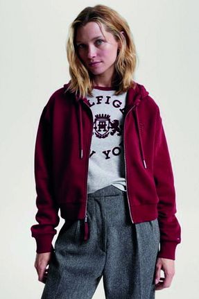 سوئیشرت قرمز زنانه ساده Tommy Hilfiger - کد 865394906