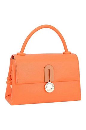 کیف دستی نارنجی زنانه چرم مصنوعی David Jones - کد 865401256