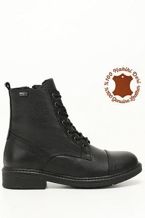 بوت / نیم بوت مشکی زنانه چرم خالص GÖNDERİ(R) - کد 364875709