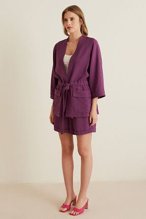 کت بنفش زنانه بدون جیب Naramaxx - کد 683386644