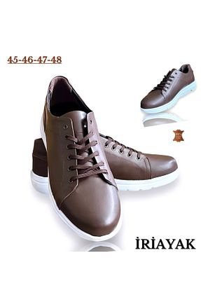 کفش کژوال قهوه ای مردانه چرم خالص İriayak - کد 865540386