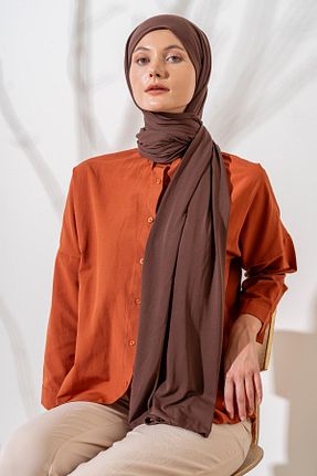 شال قهوه ای زنانه پلی استر JAWEL - کد 865440184