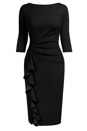 لباس سایز بزرگ مشکی زنانه بافتنی 1fazlası - کد 815857057