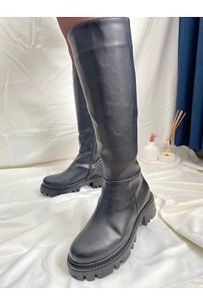 چکمه مشکی زنانه چرم مصنوعی leonetta - کد 865442771