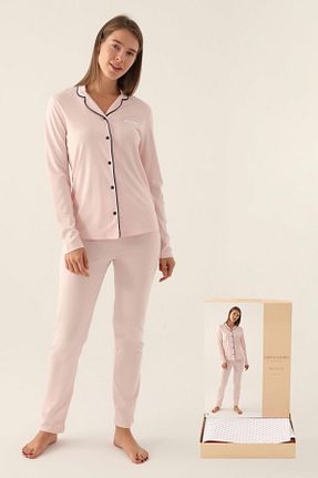 ست لباس راحتی صورتی زنانه ساده Pierre Cardin - کد 792096680