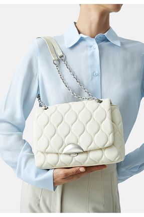 کیف دوشی سفید زنانه چرم مصنوعی Laura Ashley - کد 864199072