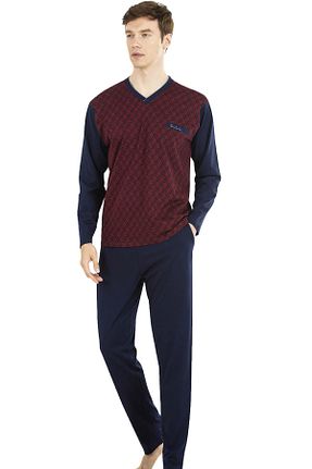 ست لباس راحتی زرشکی مردانه طرح دار Pierre Cardin - کد 768438174