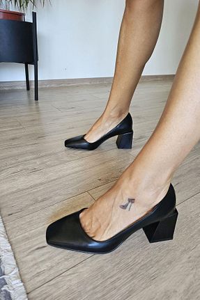کفش کلاسیک مشکی زنانه چرم خالص TOPUKLA - کد 865444758