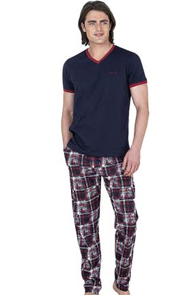 ست لباس راحتی سرمه ای مردانه چاپی Pierre Cardin - کد 805830133