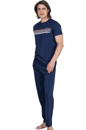 ست لباس راحتی سرمه ای مردانه چاپی Pierre Cardin - کد 804836120