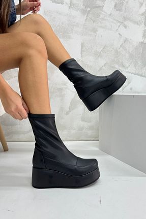 بوت / نیم بوت مشکی زنانه چرم مصنوعی inizio - کد 859887039