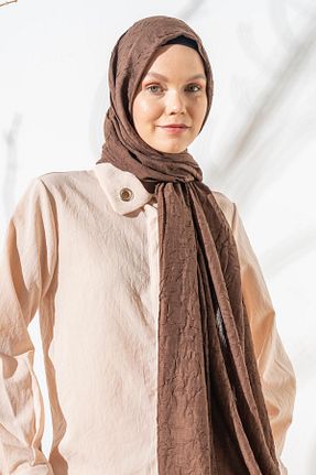 شال قهوه ای زنانه پلی استر JAWEL - کد 865452576