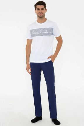 ست لباس راحتی سفید مردانه %100 پنبه Pierre Cardin - کد 683096065