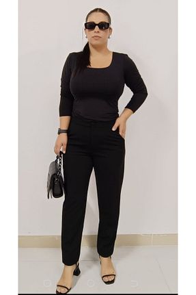 شلوار مشکی زنانه الاستین AKŞEN GİYİM - کد 859785681