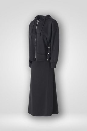 ست بالاتنه و پائین تنه مشکی زنانه بافتنی Hilal Moda - کد 865458374