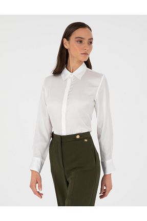 پیراهن سفید زنانه یقه پیراهنی Pierre Cardin - کد 865464579