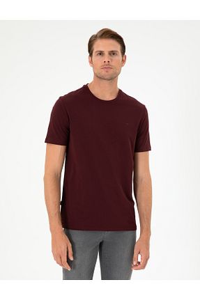 تیشرت زرشکی مردانه اسلیم فیت Pierre Cardin - کد 865464157