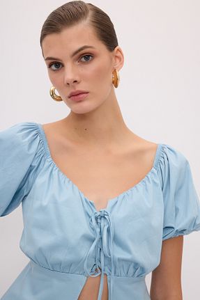 بلوز آبی زنانه ساده adL - کد 845434798