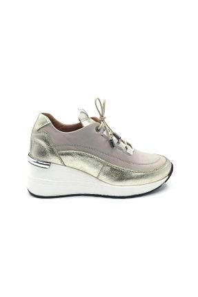 کفش اسنیکر بژ زنانه بند دار Pierre Cardin - کد 788175277