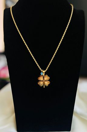 گردنبند استیل ( فولاد ) طلائی زنانه استیل (فولاد) MODA - کد 734698933