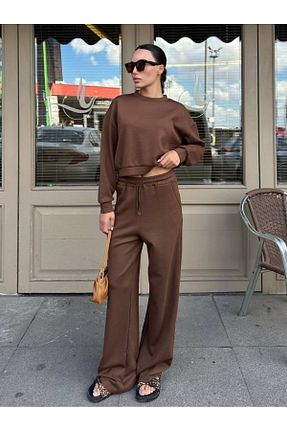 ست بالاتنه و پائین تنه قهوه ای زنانه بافتنی My Blog - کد 865489492