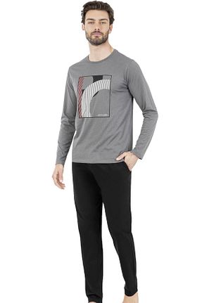 ست لباس راحتی طوسی مردانه چاپی Pierre Cardin - کد 865489559