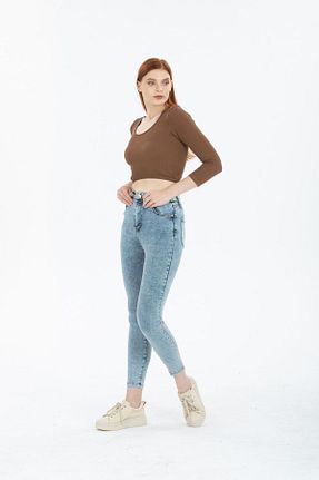شلوار جین آبی زنانه پاچه تنگ BEES JEANS - کد 865540903