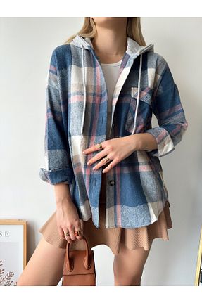 پیراهن سایز بزرگ آبی زنانه سایز بزرگ MAMAYAGA - کد 865549174