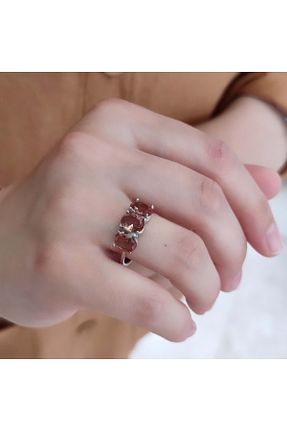 انگشتر نقره طوسی زنانه زیرکن Güler Yüzlü Silver - کد 757330168