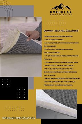 فرش صورتی زیره ضد لغزش Doruklar Home Collection - کد 747068515